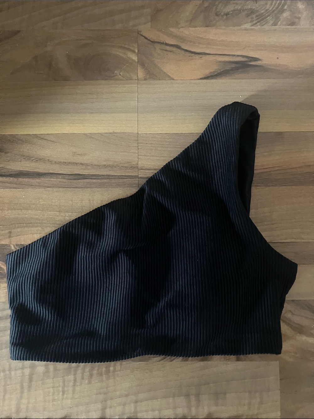 Calia Ribbed black one shoulder swim bikini top women’s Sz XS